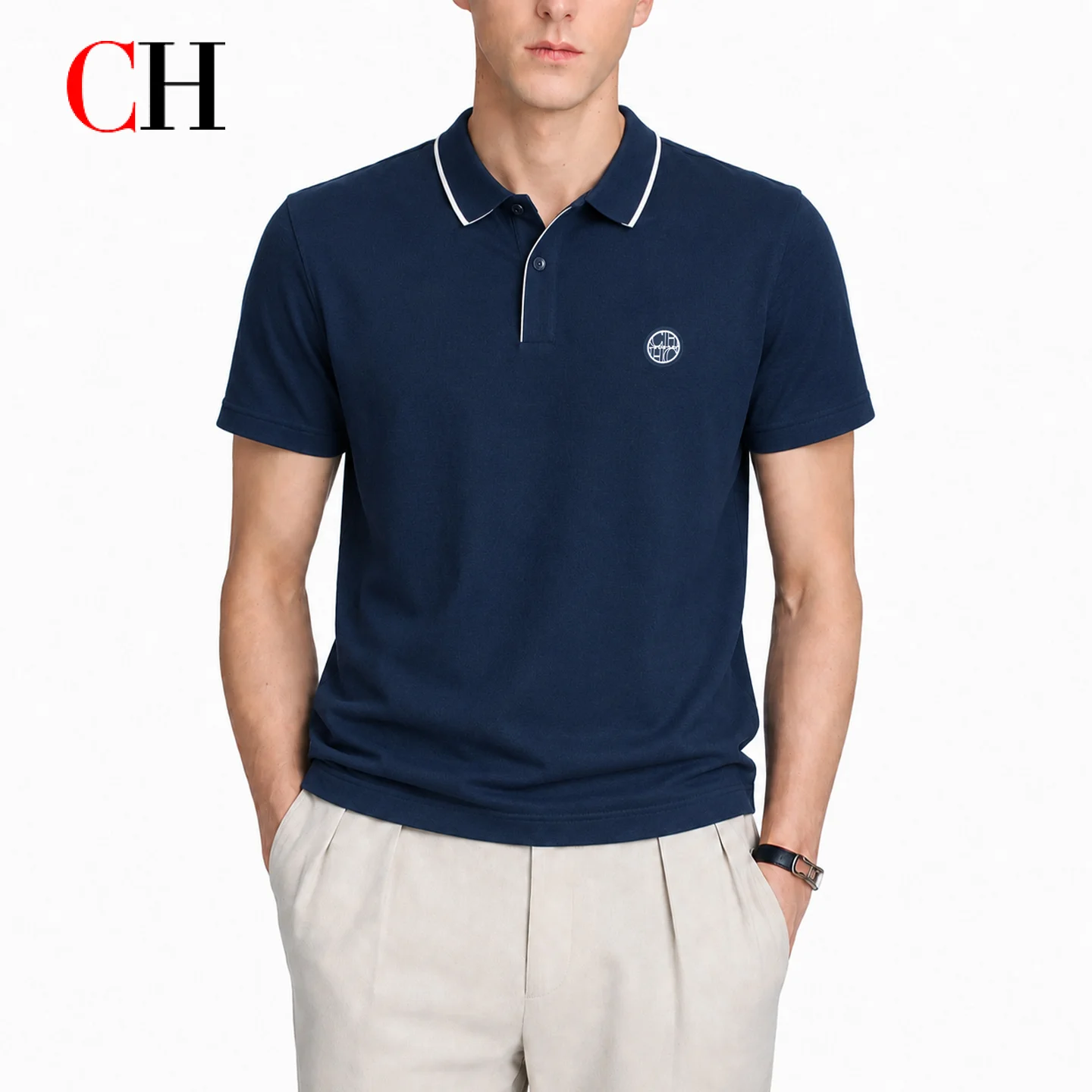 CH Men Single White Tipped Col - огляд і ціна Golf Equipment Logo
